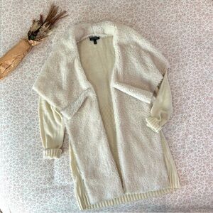 Allison Brittney Soft Faux Fur Cream Cardigan Size Large